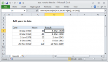 Excel formula: Add years to date